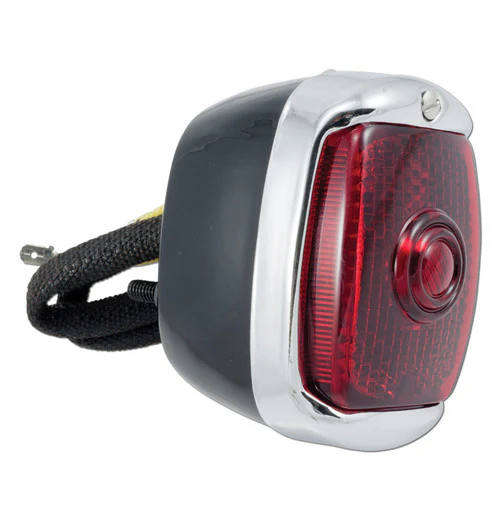 1940-53 Chevy/GMC Tail Light Assembly, Black w/ Chrome Bezel - Image 2