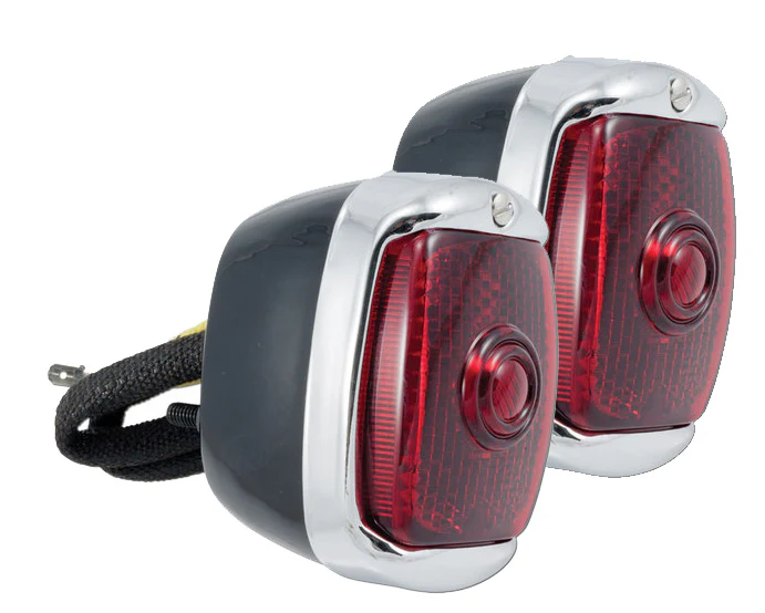 1940-53 Chevy/GMC Tail Light Assembly, Black w/ Chrome Bezel - Image 4