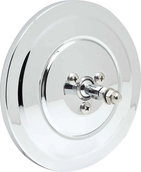 1947-72 Chevrolet & GMC Truck Exterior Mirror Head, 5" Round, Ribbed, Chrome.  Each. - Image 2