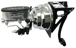 1948-52 Ford F1 Truck Chrome Power Brake Booster with Wilwood Master Cylinder, Firewall Mount