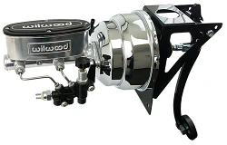 1954-55 Chevy, GMC Truck Chrome Power Brake Booster with Wilwood Master Cylinder, Firewall Mount