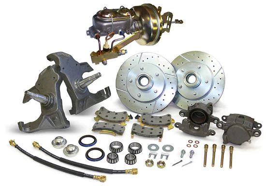 1955-57 Chevy Belair Power Disc Brake Conversion Kit, 2" Drop Spindles 8" Dual Diaphram Booster, 4 Wheel Disc - Image 2
