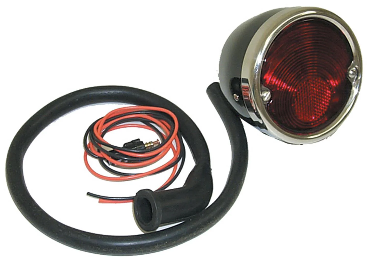 1955-59 Chevy/GMC Tail Light Assembly, LH or RH, Black w/ Polished Stainless Bezel, Each - Image 5