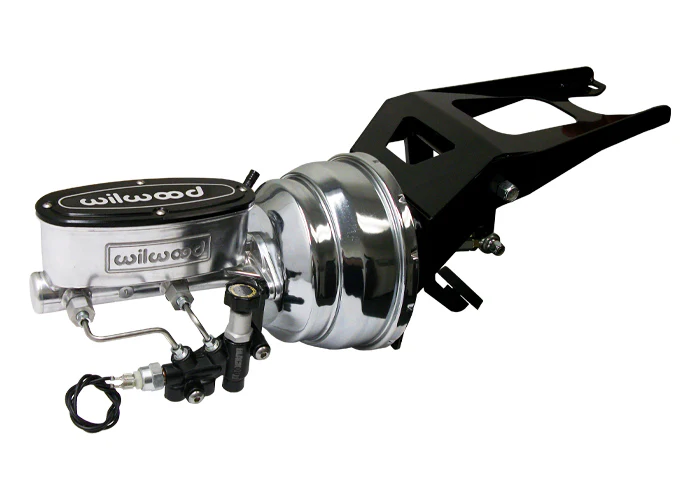 1955-59 Chevy, GMC Truck Chrome Power Brake Booster with Wilwood Master Cylinder, Firewall Mount - Image 2