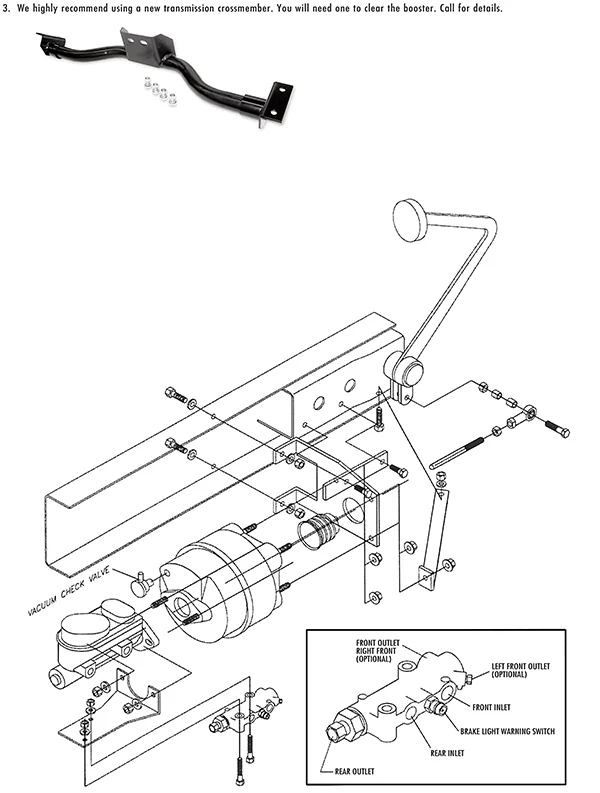 1955-59 Chevy, GMC Truck Power Brake Booster Kit - Image 6