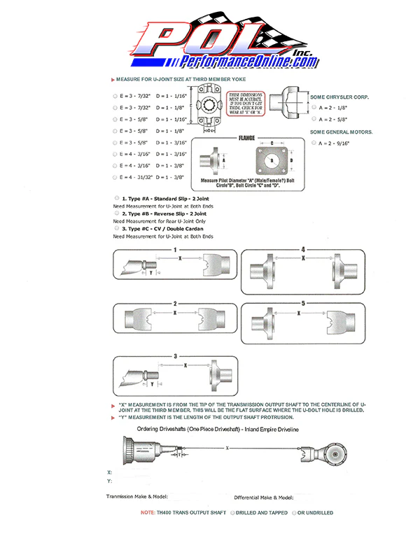 1958-64 Chevy Impala and 1963-72 Chevy, GMC Truck 502 Drive Shaft Kit - Image 3