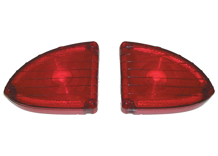 1960-66 Chevy & GMC Suburban & Panel Tail Light Lens, Red, Pair - Image 4