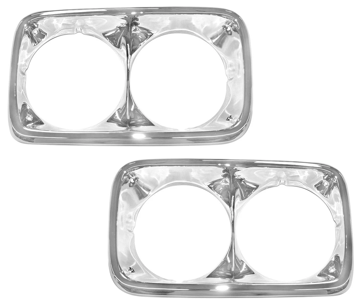 1967-72 GMC Truck Headlight Bezel Set, Chrome - Image 3