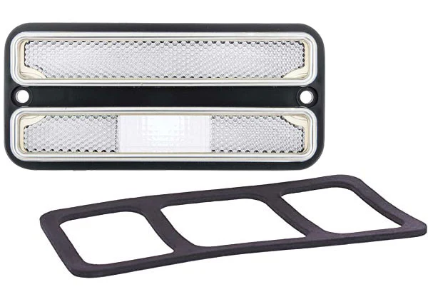 1968-72 Chevy & GMC Side Marker Lens, Deluxe w/ Trim, Clear - Image 3