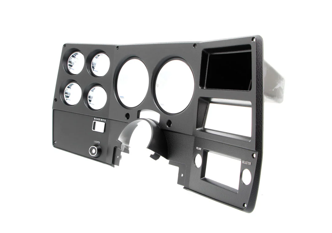 1973-74 Chevrolet / GMC Truck Dash Bezel, Black with Chrome Details, without A/C. - Image 4