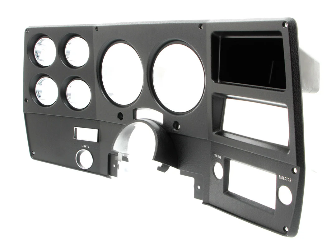 1975-77 Chevrolet / GMC Truck Dash Bezel, Black with Chrome Details, without A/C. - Image 2