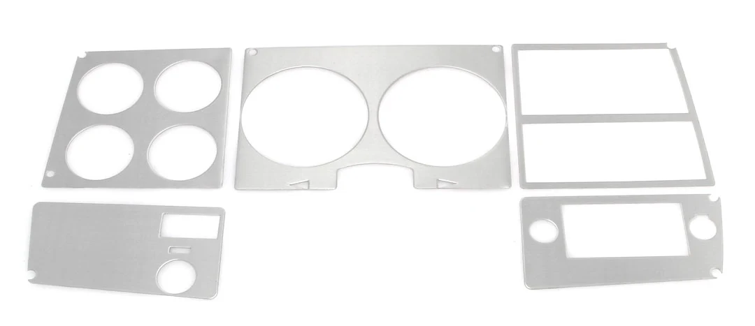 1978-80 Chevrolet / GMC Truck Brushed Aluminum Dash Bezel Trim, 5 pc Set, No A/C - Image 4