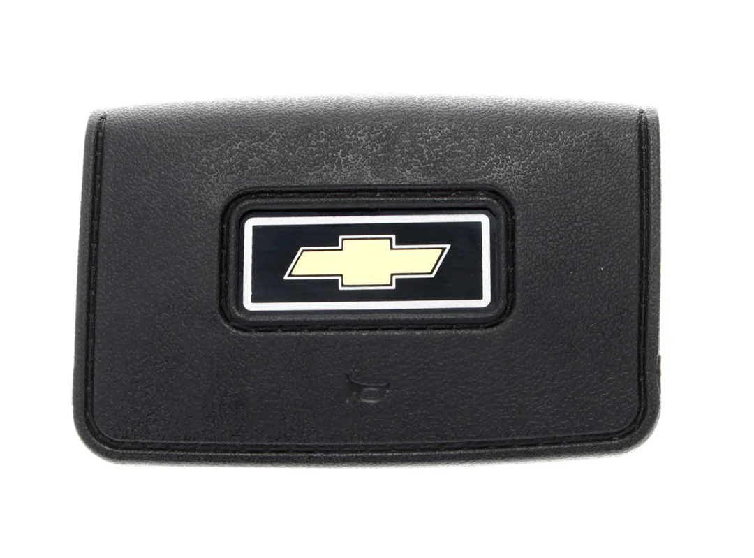 1978-91 Chevrolet Truck Steering Wheel Horn Button, Standard, Black w/ Bowtie - Image 2