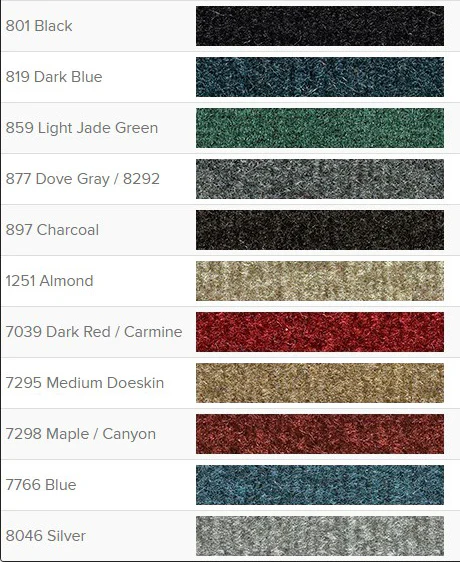 1981-1986 Chevrolet & GMC C10 Reg Cab 2WD 4spd Floor Shift Cut pile, High Tunnel, 11 Colors - Image 5