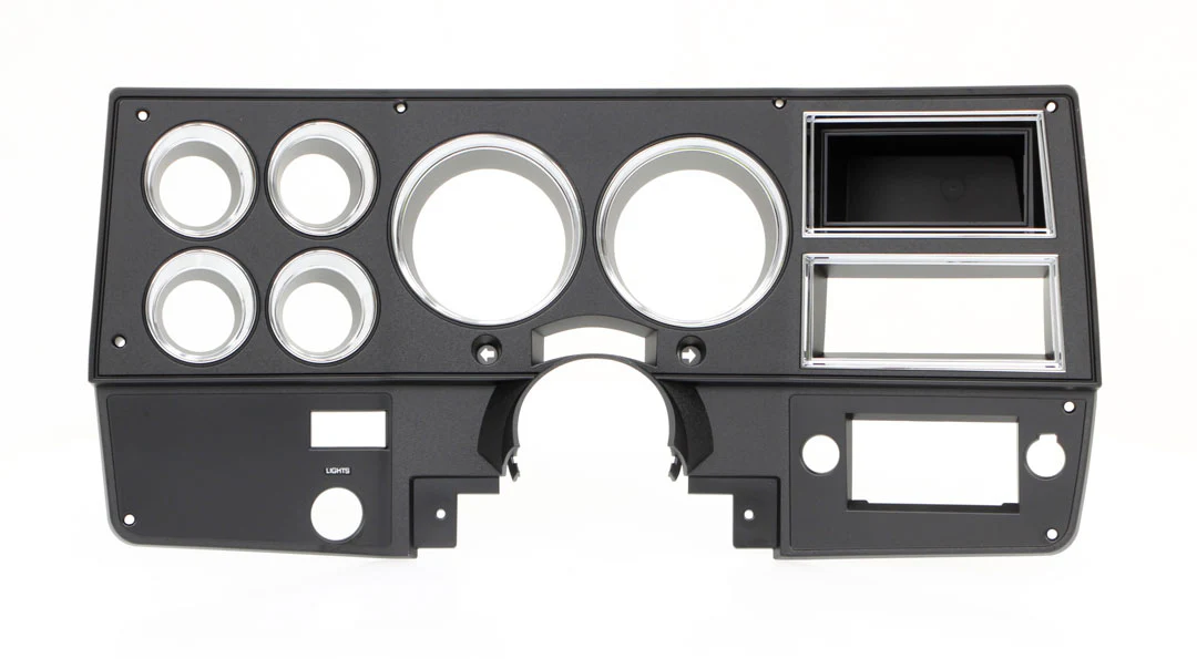1981-83 Chevrolet / GMC Truck Dash Bezel, Black with Chrome Details, without A/C. - Image 2