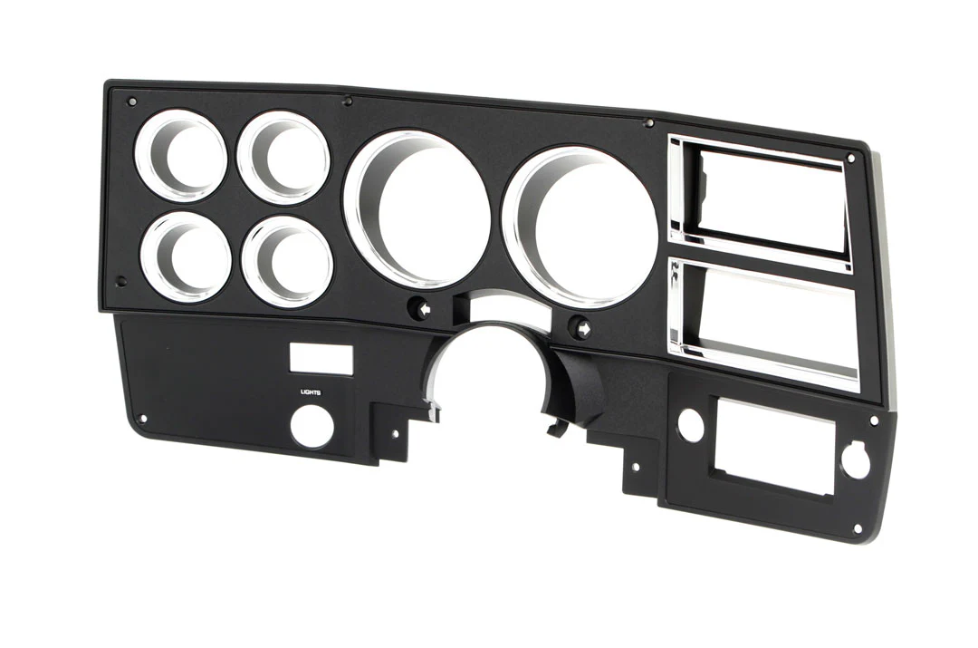 1981-83 Chevrolet / GMC Truck Dash Bezel, Black with Chrome Details, without A/C. - Image 2
