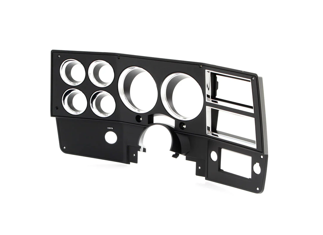 1984-87 Chevrolet / GMC Truck Dash Bezel, Black with Chrome Details, without A/C. - Image 3