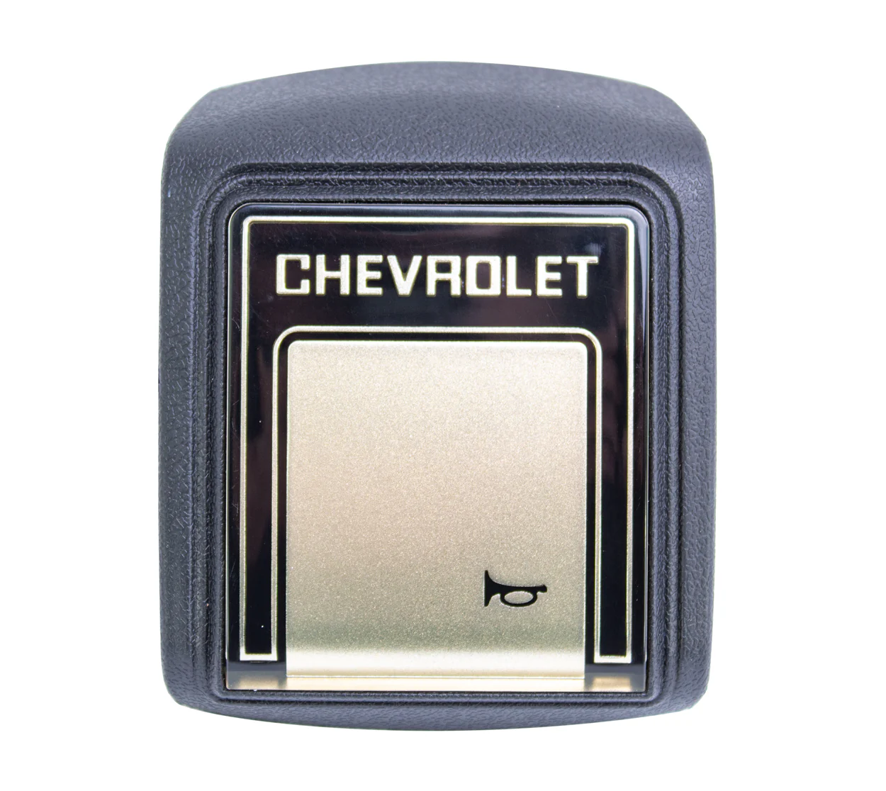 1978-91 Chevrolet Truck Steering Wheel Horn Button, Deluxe, Black & Champagne - Image 2