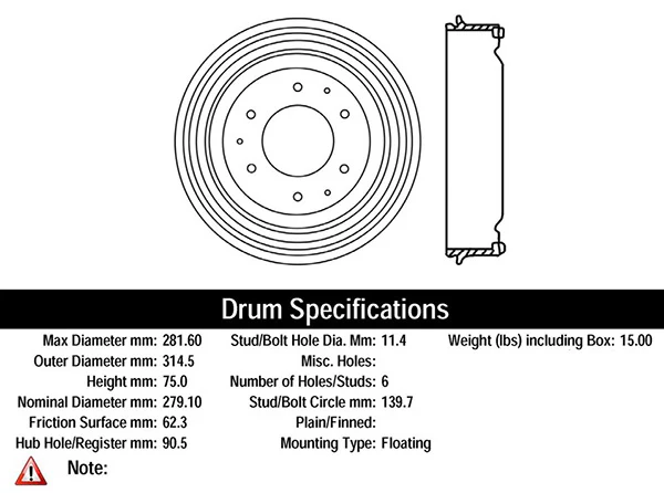 1951-70 Chevy, GMC Truck Brake Drum, Rear - Image 4