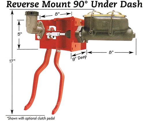 Brake Pedal Assembly, 90 Degree Under Dash Reverse Mount - Image 3