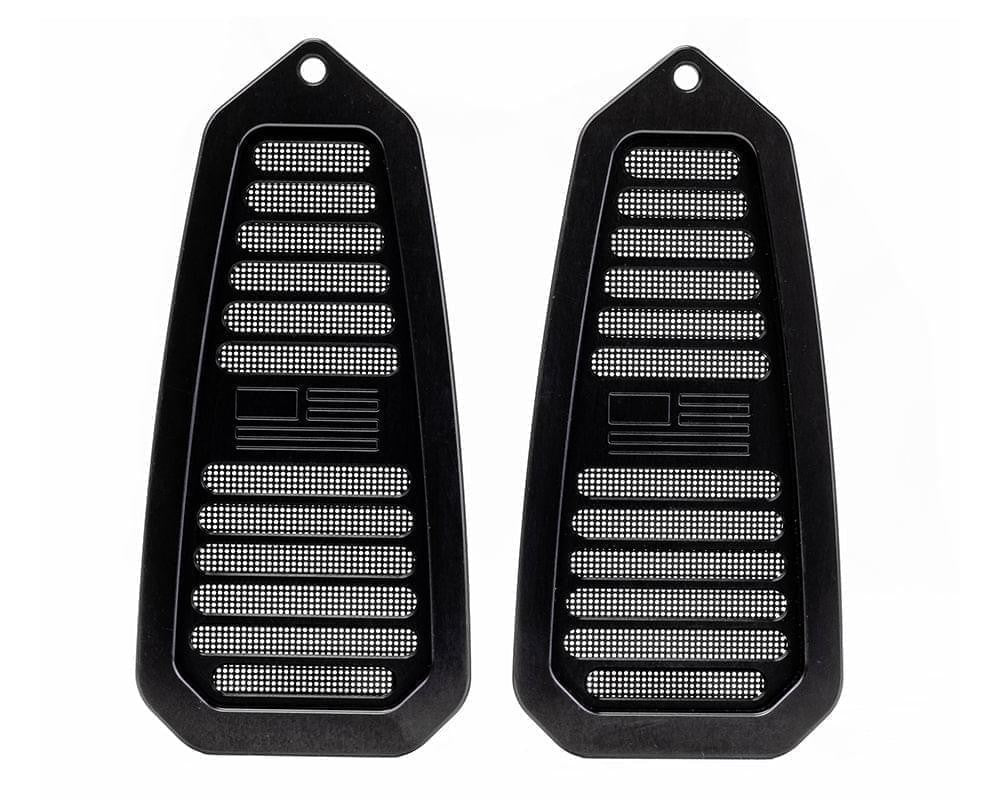 Camaro | Firebird 1967-1969 Billet Door Jamb Vents, Flag Logo - Image 2