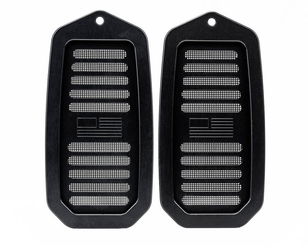 Camaro | Firebird 1970-1992 Billet Door Jamb Vents, Flag Logo - Image 2