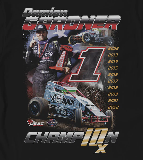 Damion Gardner USAC 10x Champion Limited Release T-Shirt - Limited Edition - Image 3