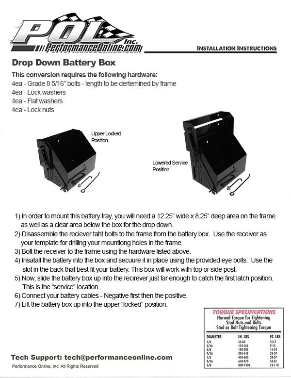 Drop Down Battery Box, Stainless Steel, Group 24 Batteries - Image 7