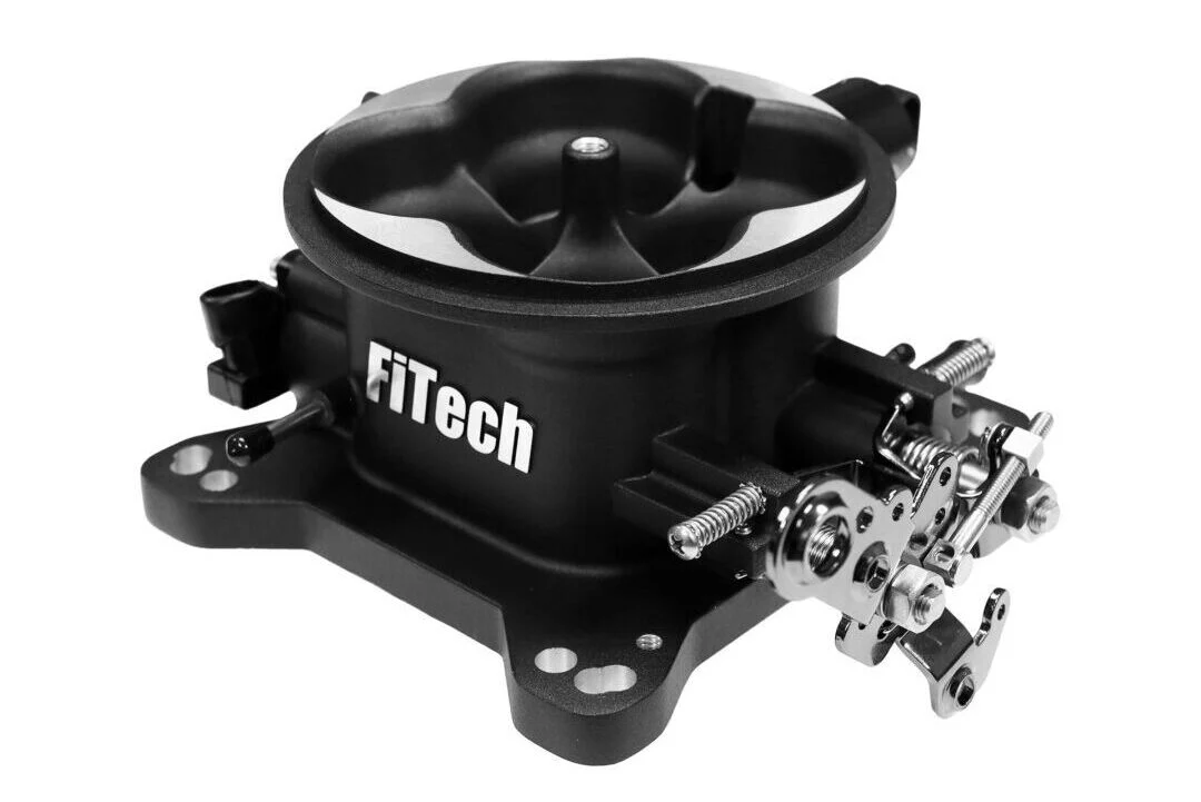 FiTech Universal 4150 4BBL Throttle Body in matte black finish, for use with TMAP sensor, 1,000 CFM airflow - Image 2