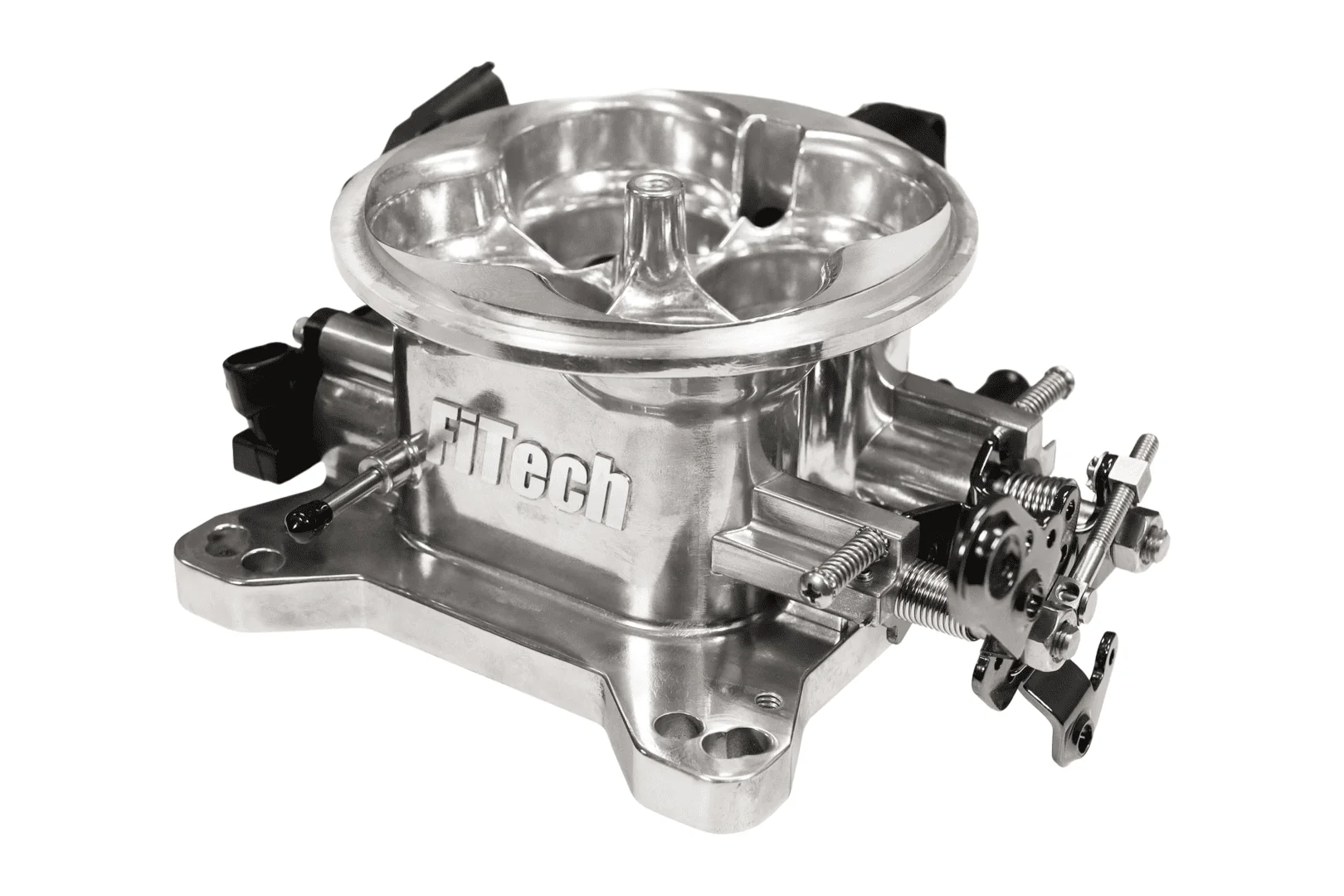 FiTech Universal 4150 4BBL Throttle Body in brilliant finish, for use with TMAP sensor, 1,000 CFM airflow - Image 2