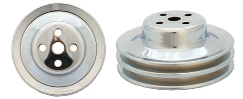 Ford 289 Water Pump Pulley, 2 Groove, Chrome - Image 2