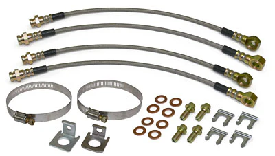 Front and Rear Disc Brake Hose Kit, Stainless Hoses - Image 2