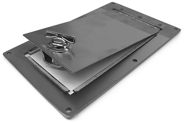 Fuel Tank and Master Cylinder Access Door, Stainless Steel, Brushed, Rectangular - Image 6