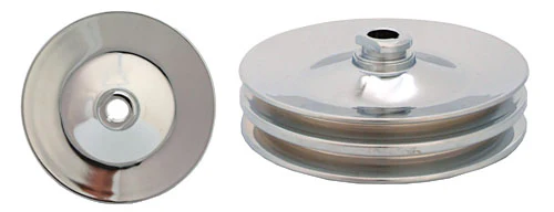 GM Power Steering Pump Pulley, Chrome 2 Groove - Image 2
