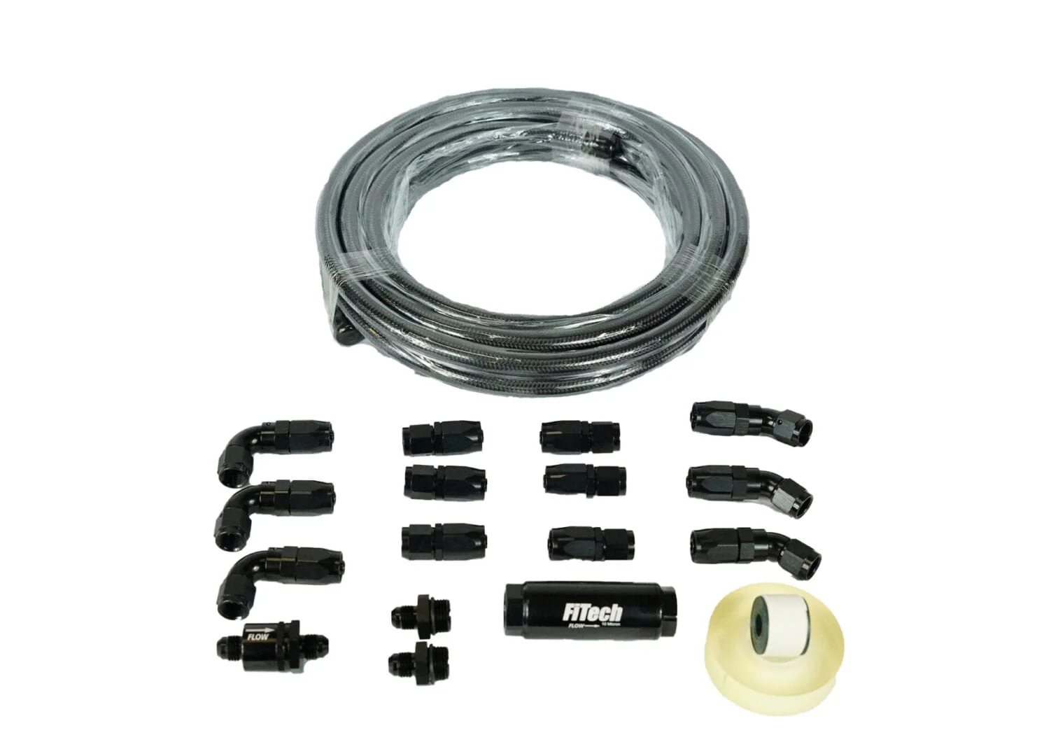 Go Fuel AN-6 Black Stainless Steel 40 Ft Hose Kit with Filter - Image 2