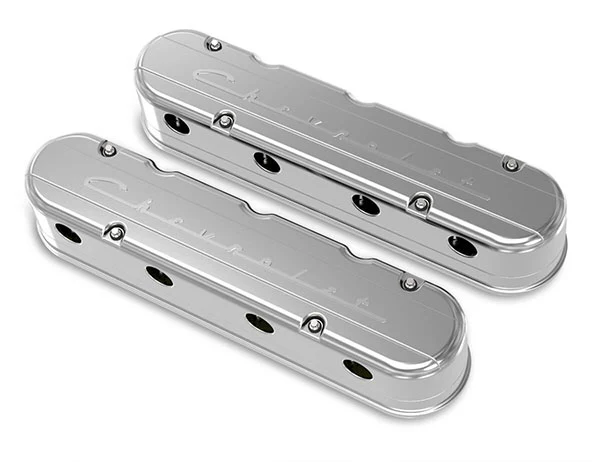 Holley Gen III/IV LS 2-Piece "Chevrolet" Script Aluminum Valve Covers - Image 3