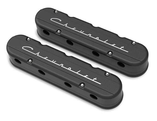 Holley Gen III/IV LS 2-Piece "Chevrolet" Script Aluminum Valve Covers - Image 4