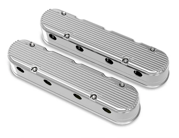 Holley Gen III/IV LS 2-Piece Vintage Finned Aluminum Valve Covers - Image 3