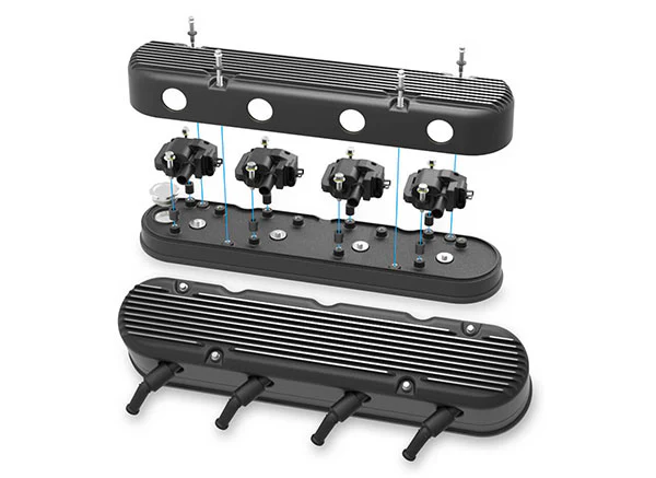 Holley Gen III/IV LS 2-Piece Vintage Finned Aluminum Valve Covers - Image 7