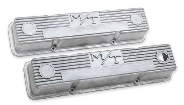 Holley M/T Valve Covers - Vintage Style - Finned - SBC - Image 2
