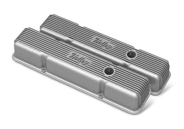Holley Vintage Finned Aluminum Valve Covers - SBC w/ Emissions - Image 3