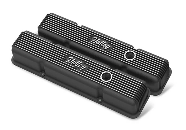 Holley Vintage Finned Aluminum Valve Covers - SBC w/ Emissions - Image 5