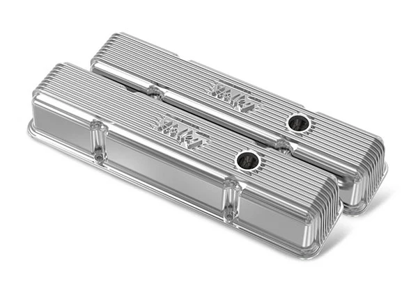 Holley Vintage Finned Aluminum Valve Covers - SBC w/ Emissions - Image 7