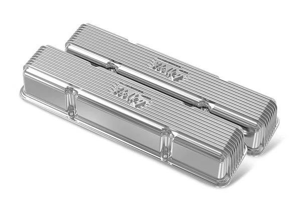 Holley Vintage Finned Aluminum Valve Covers - SBC No Emissions - Image 10