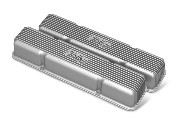Holley Vintage Finned Aluminum Valve Covers - SBC No Emissions - Image 8