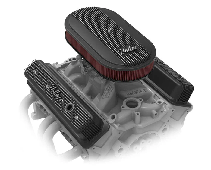 Holley Vintage Series Finned Oval Air Cleaner Assembly - Image 7
