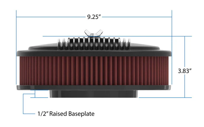Holley Vintage Series Finned Oval Air Cleaner Assembly - Image 9