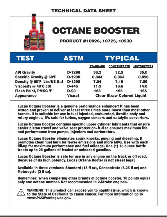 Lucas Oil 10930 Octane Booster - Image 3