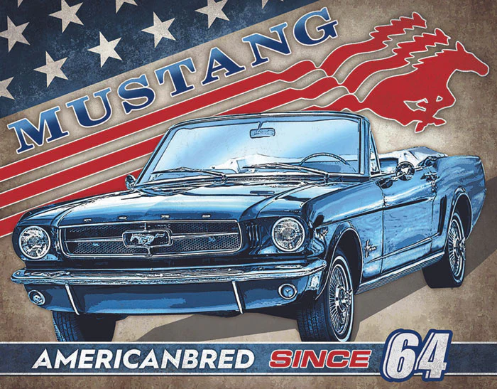 Mustang American Bred Metal Sign - Image 3