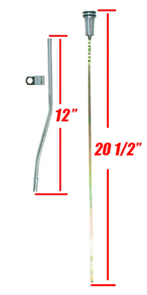 Oil Dipstick, Chrome with Billet Knob, SB Ford - Image 3